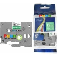 Puun Brother P-Touch Tze-735 12Mm X 8M Yeşil Üzerine Beyaz Muadil Laminasyon Etiket Şeridi
